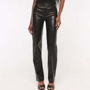 Abercrombie and Fitch Sleek Black Leather Pants